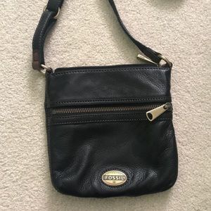 FOSSIL crossbody purse Black Leather